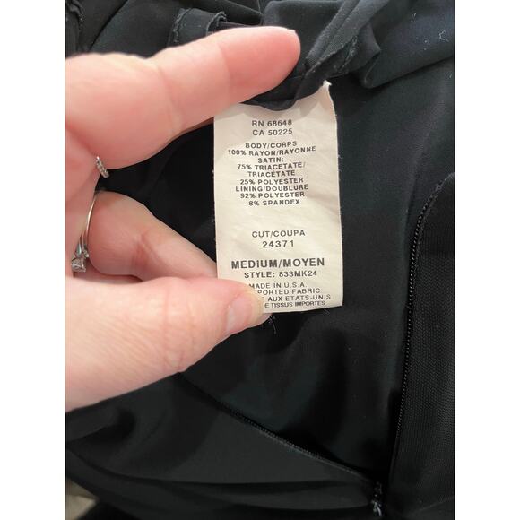 ABS Y2K Black Long Exposed Back Maxi Dress Size M - Picture 10 of 11